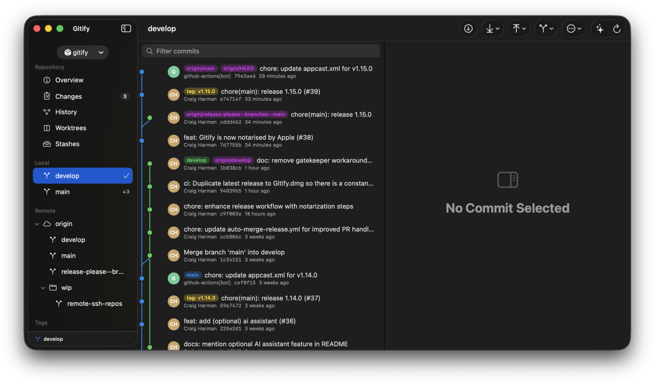 Gitify desktop application